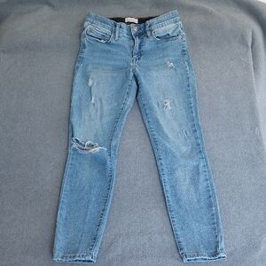 Nicole Miller NY Soho High Rise Skinny Jeans Distressed Light Wash Size 4 Stretc